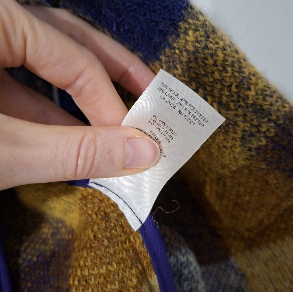 NWOT Wilfred Women's "Autumn" Wool Shirt Jacket in Purple & Yellow (Size XS) - Picture 9 of 10